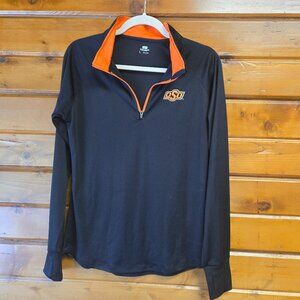 Stadium Athletics OSU Quarter Zip Mock Neck Long Sleeve Thumbholes Women's L